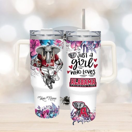 Just A Girl Who Loves Alabama Crimson Tide Customized 40 Oz Tumbler