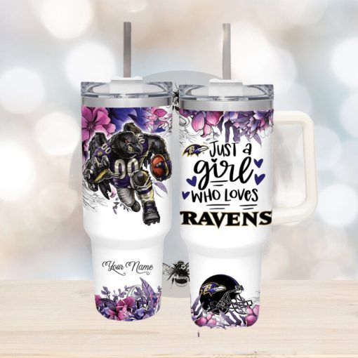 Just A Girl Who Loves Ravens Customized 40 Oz Tumbler