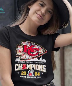 KC Chiefs big logo AFC Champions 23 24 signatures shirt