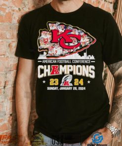 KC Chiefs big logo AFC Champions 23 24 signatures shirt