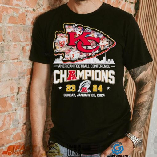 KC Chiefs big logo AFC Champions 23 24 signatures shirt