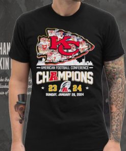 KC Chiefs big logo AFC Champions 23 24 signatures shirt