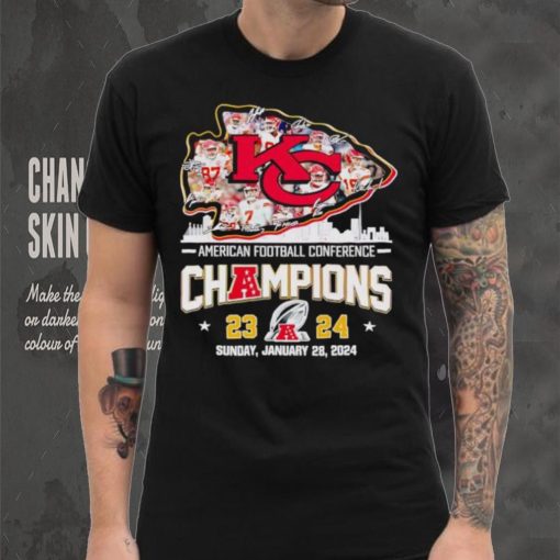 KC Chiefs big logo AFC Champions 23 24 signatures shirt