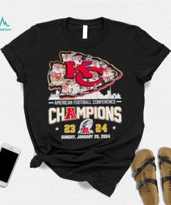 KC Chiefs big logo AFC Champions 23 24 signatures shirt