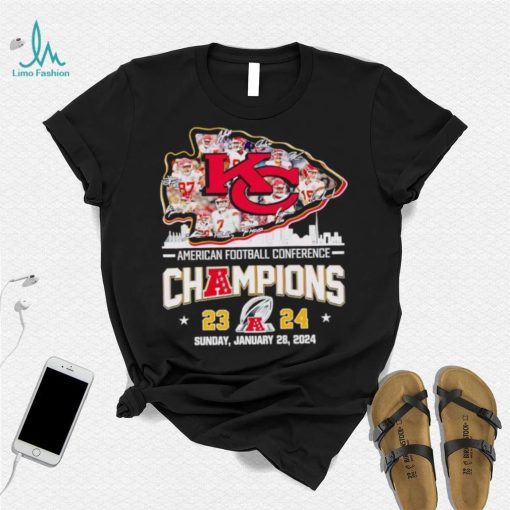KC Chiefs big logo AFC Champions 23 24 signatures shirt