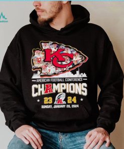 KC Chiefs big logo AFC Champions 23 24 signatures shirt