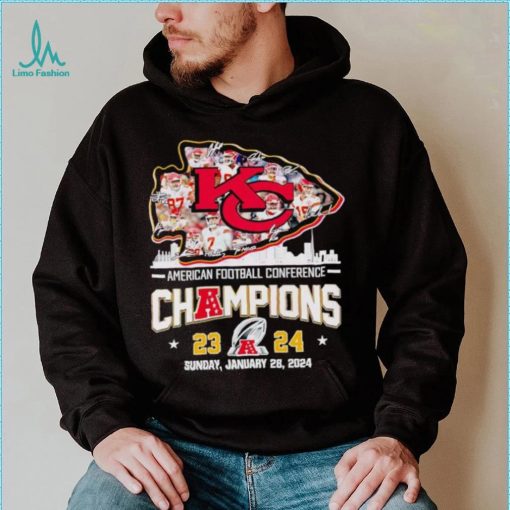 KC Chiefs big logo AFC Champions 23 24 signatures shirt