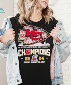 KC Chiefs big logo AFC Champions 23 24 signatures shirt