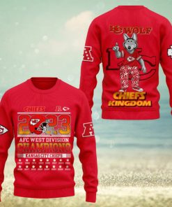 KC Wolf Chiefs Kingdom 2023 AFC West Division Champions Kansas City Chiefs 3D Sweater