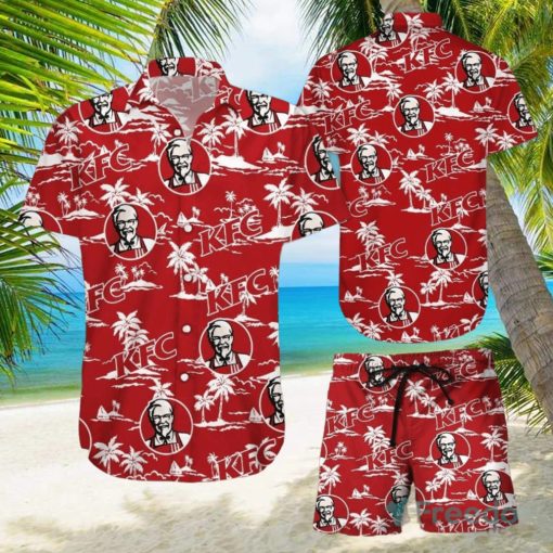 KFC Tropical Flower Aloha Hawaiian Shirts And Short Summer Beach Set