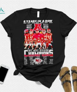 Kansas City Chiefs 8 years in a row 2023 AFC West Division Champions signatures shirt