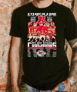 Kansas City Chiefs 8 years in a row 2023 AFC West Division Champions signatures shirt