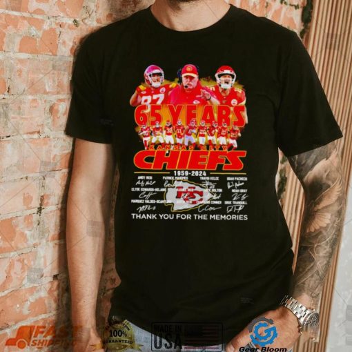 Kansas City Chiefs Andy Reid 65 years 1959 – 2024 thank you for the memories t shirt