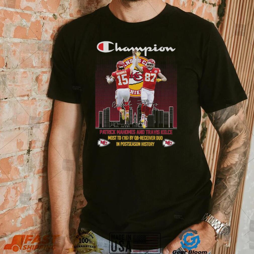 Kansas City Chiefs Champions Patrick Mahomes And Travis Kelce T Shirt Kansas City Chiefs Champions Patrick Mahomes And Travis Kelce T Shirt