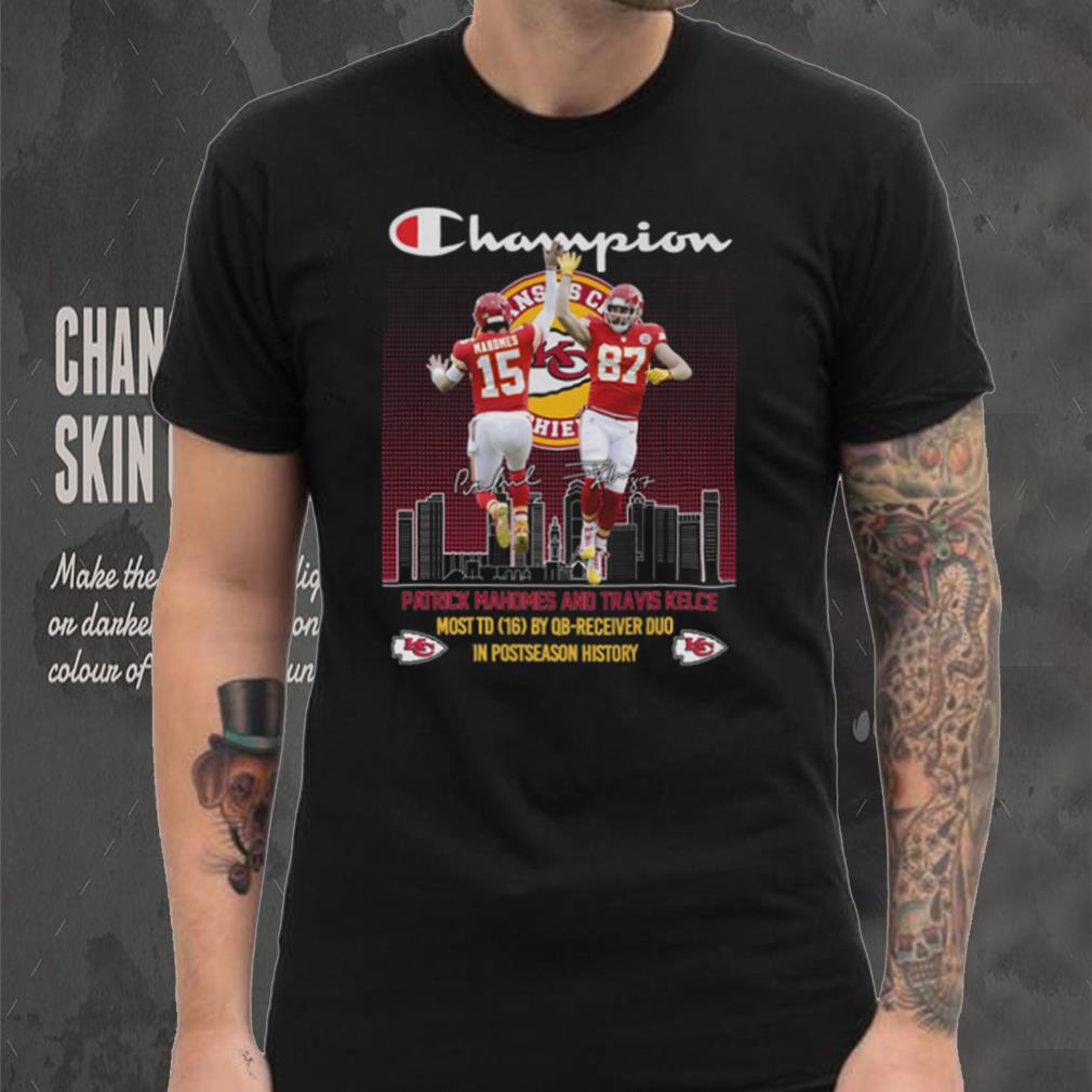 Kansas City Chiefs Champions Patrick Mahomes And Travis Kelce T Shirt Kansas City Chiefs Champions Patrick Mahomes And Travis Kelce T Shirt