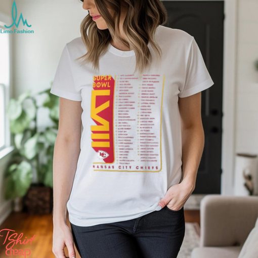 Kansas City Chiefs Fanatics Branded Super Bowl Lviii Members Roster T Shirt