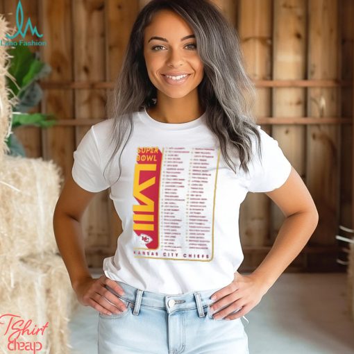 Kansas City Chiefs Fanatics Branded Super Bowl Lviii Members Roster T Shirt