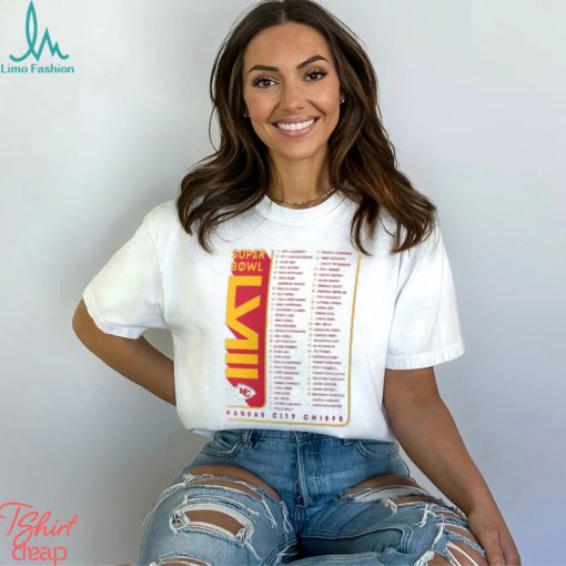 Kansas City Chiefs Fanatics Branded Super Bowl Lviii Members Roster T Shirt