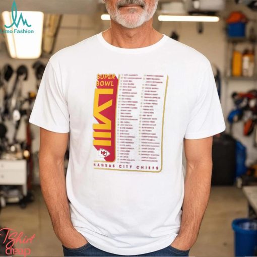 Kansas City Chiefs Fanatics Branded Super Bowl Lviii Members Roster T Shirt