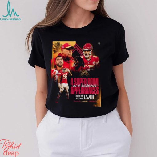 Kansas City Chiefs Get 4 Super Bowl In 5 Seasons Appearances With AFC Champions NFL Playoffs Season 2023 2024 T Shirt
