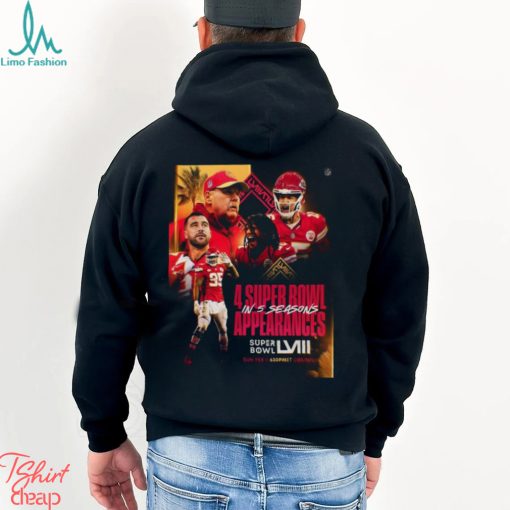 Kansas City Chiefs Get 4 Super Bowl In 5 Seasons Appearances With AFC Champions NFL Playoffs Season 2023 2024 T Shirt