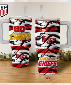 Kansas City Chiefs Go Chiefs Wavy Pattern Tumbler With Handle