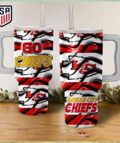 Kansas City Chiefs Go Chiefs Wavy Pattern Tumbler With Handle