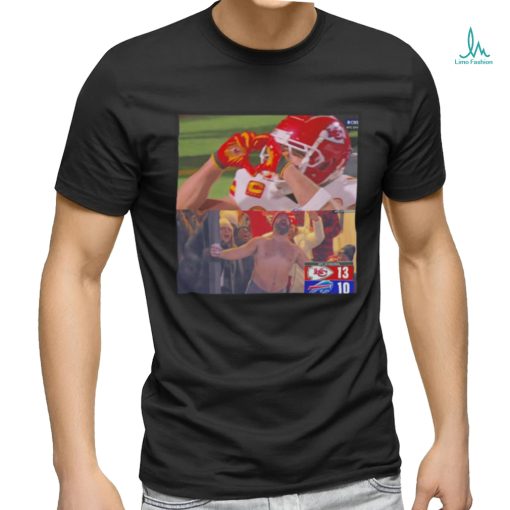 Kansas City Chiefs Kelce vibes in Buffalo shirt