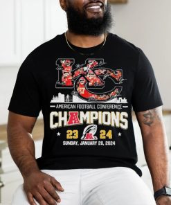 Kansas City Chiefs Logo Players Signatures American Football Conference Champions 2023 2024 Shirt