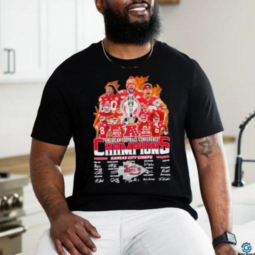 Kansas City Chiefs NFL 2023 AFC Champions Signatures Shirt