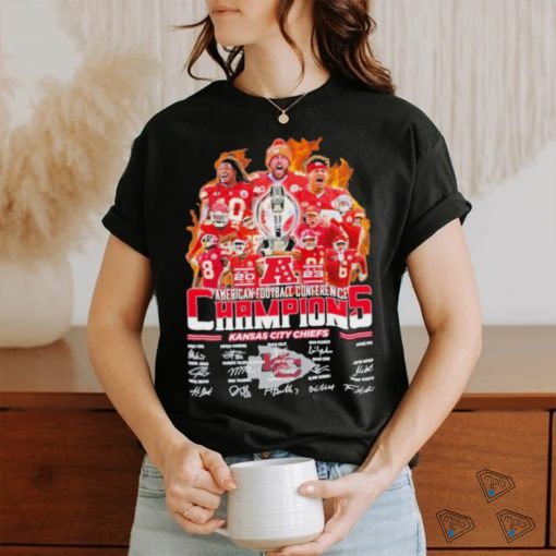 Kansas City Chiefs NFL 2023 AFC Champions Signatures Shirt