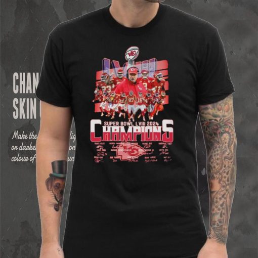 Kansas City Chiefs Super Bowl LVIII 2024 Champions Signatures T Shirt