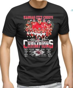 Kansas City Chiefs Team 2024 American Football Conference Champions Signatures Shirt