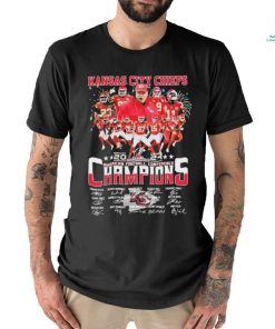 Kansas City Chiefs Team 2024 American Football Conference Champions Signatures Shirt
