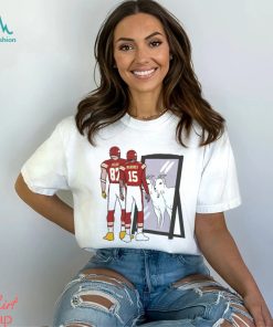 Kansas City Chiefs Travis Kelce and Patrick Mahomes Mirror Goats Super Bowl LVIII Shirt