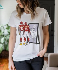 Kansas City Chiefs Travis Kelce and Patrick Mahomes Mirror Goats Super Bowl LVIII Shirt