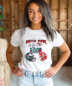 Kansas City Chiefs Vs Philadelphia Eagles Super Bowl 57 LVII Matchup Helmet Merc Shirt
