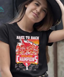 Kansas City Chiefs back to back super bowl champions signatures T shirt