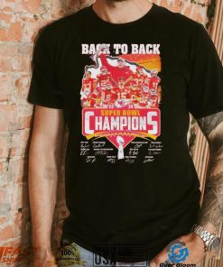 Kansas City Chiefs back to back super bowl champions signatures T shirt