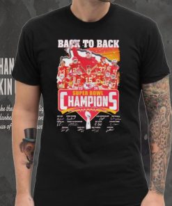 Kansas City Chiefs back to back super bowl champions signatures T shirt