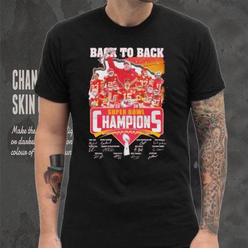 Kansas City Chiefs back to back super bowl champions signatures T shirt