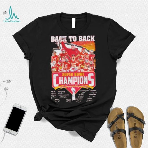 Kansas City Chiefs back to back super bowl champions signatures T shirt