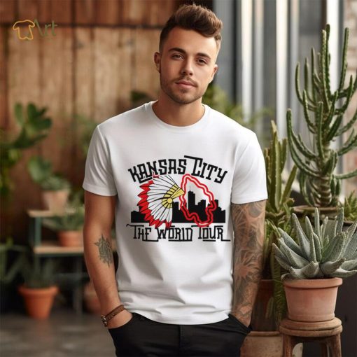 Kansas City Chiefs football Kansas City the world tour skyline logo shirt