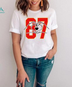 Kansas City Chiefs football Travis Kelce gloves heart 87 funny shirt