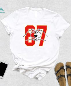 Kansas City Chiefs football Travis Kelce gloves heart 87 funny shirt