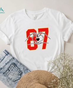 Kansas City Chiefs football Travis Kelce gloves heart 87 funny shirt