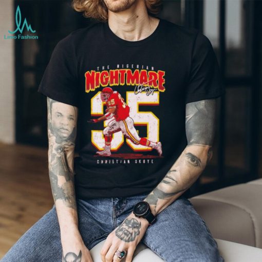 Kansas City Chiefs the nigerian nightmare Christian Okoye signature shirt