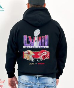 Kansas City Chiefs vs. San Francisco 49ers Super Bowl LVIII Matchup Head To Head Helmet 2024 shirt
