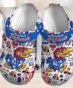 Kansas Jayhawk Rock Chalk Basketball Crocs For Adults