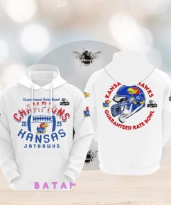 Kansas Jayhawks 2023 Guaranteed Rate Bowl Champions White Hoodie